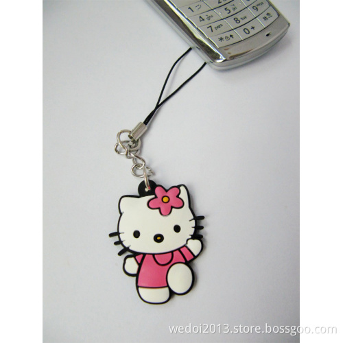 Very Cute Pink Cat Keychain for Mobile Phone (WY-K06)